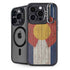 Colorado Flag Dark Wood iPhone 15 Pro Kickstand Case